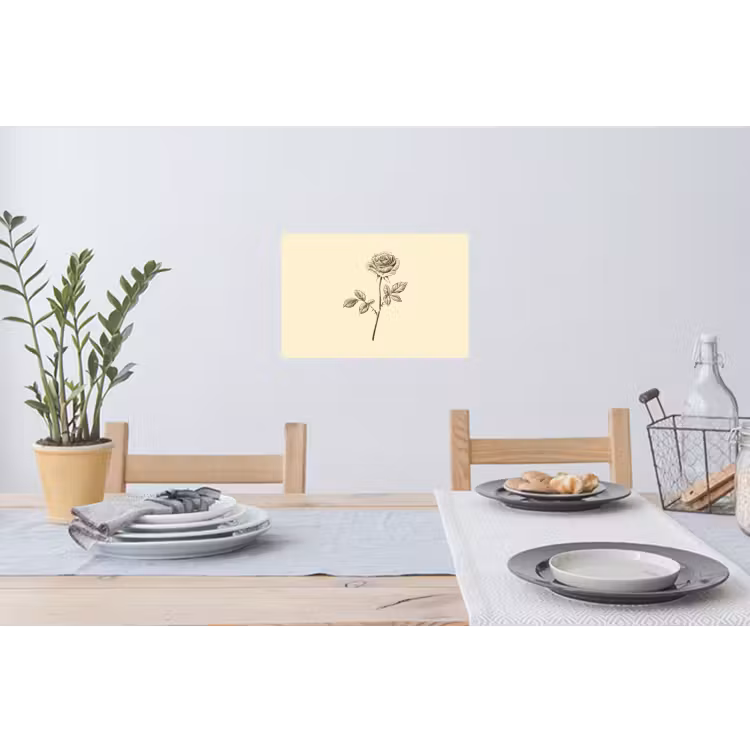 Muursticker - Illustratie - Zwart - Roos — 3