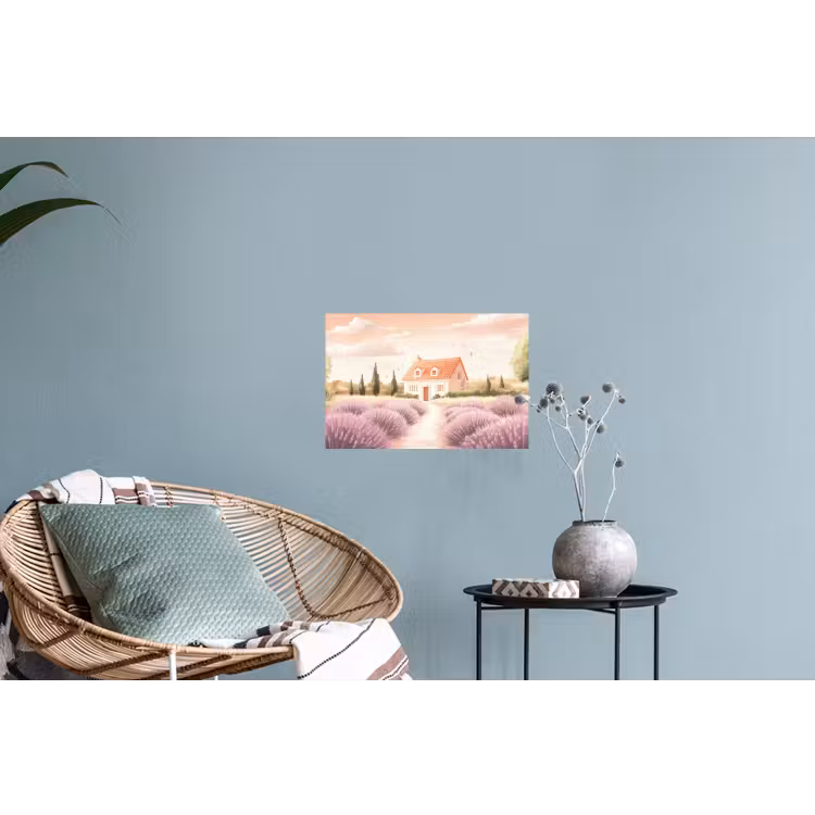 Muursticker - Lavendelveld - Huis - Paars — 4