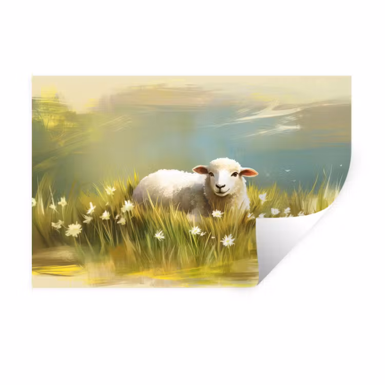 Muursticker - Schaap - Weide - Groen — 1