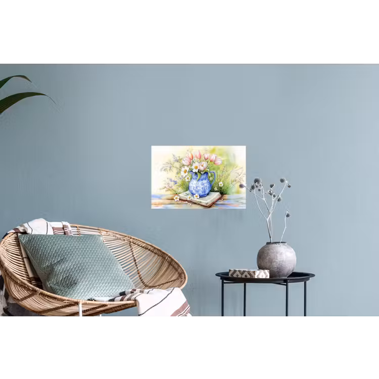 Muursticker - Vaas - Delftsblauw - Madeliefjes — 4