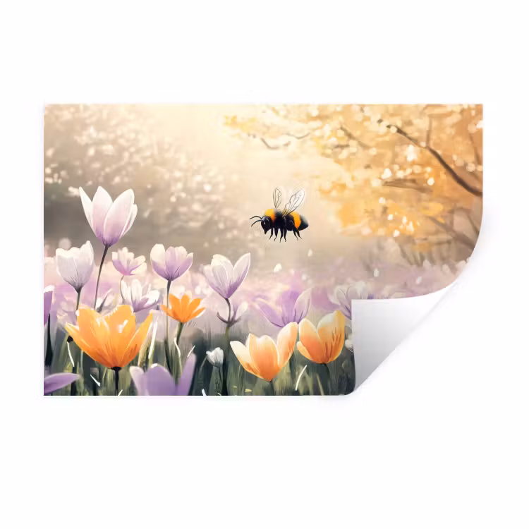 Muursticker - Viooltjes - bij - Zonlicht — 1