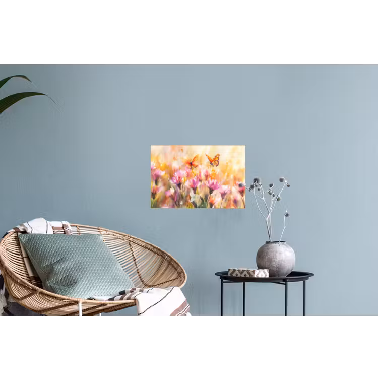 Muursticker - Vlinders - Oranje - Bloemen — 4