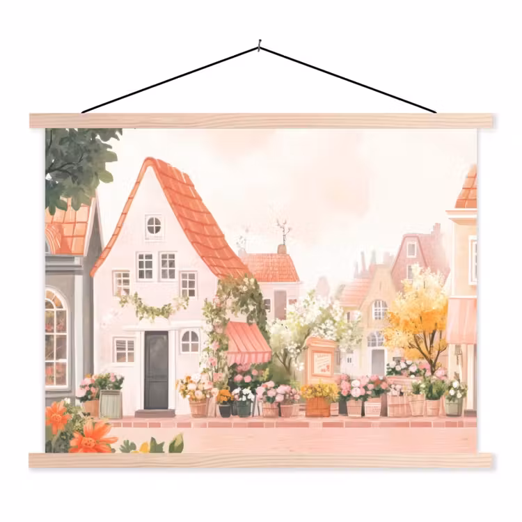 Schoolplaat - Bloemen - Huizen - Dorp — 1