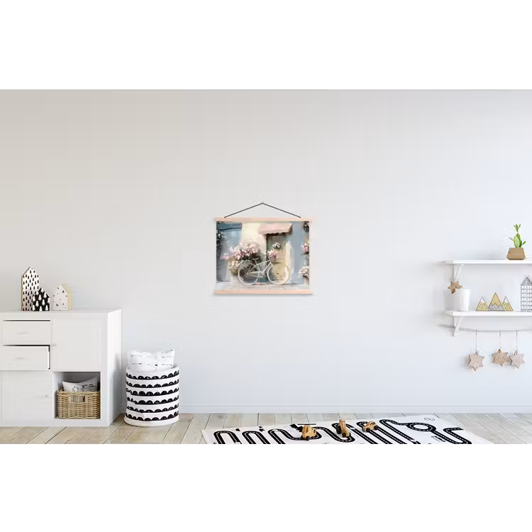 Schoolplaat - Fiets - Pastelkleuren - Bloemen — 3