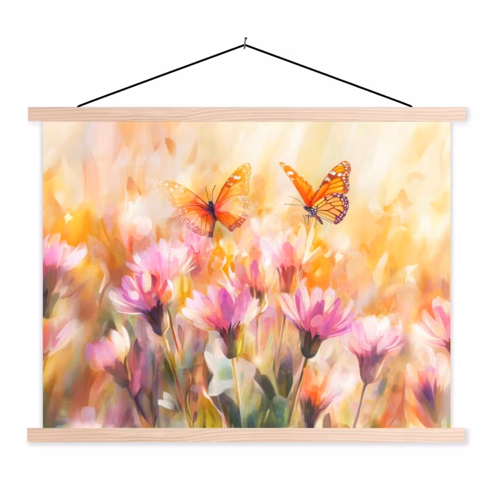 Schoolplaat - Vlinders - Oranje - Bloemen — 1