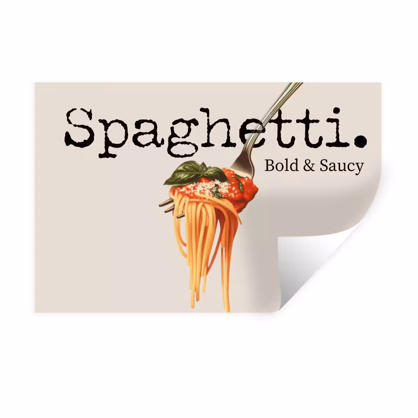 Muursticker - Spaghetti - tomatensaus - Parmezaanse kaas — 1
