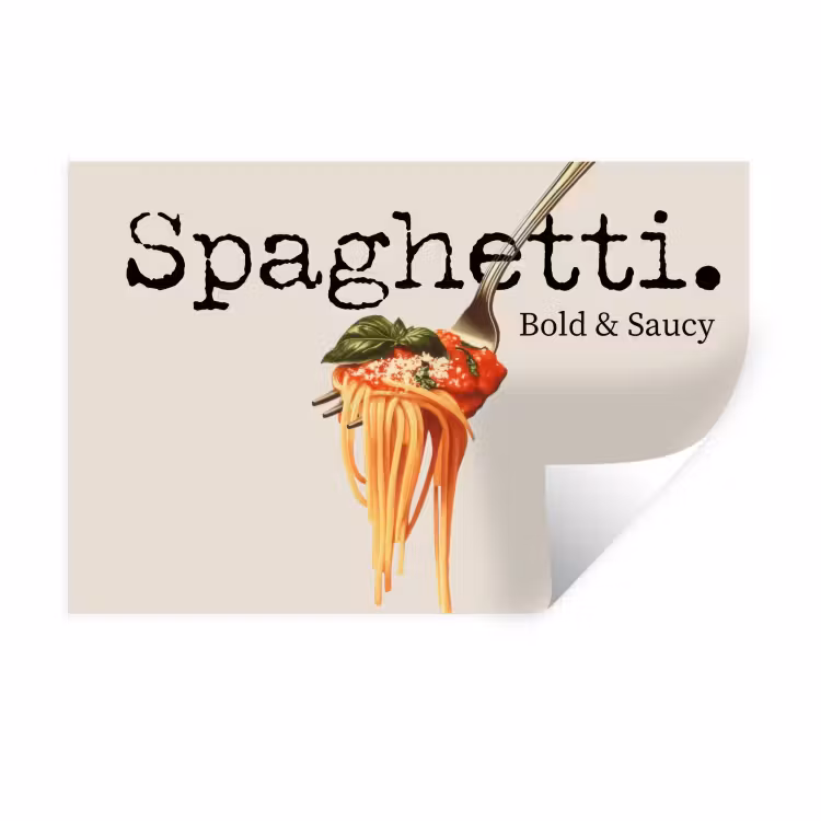 Muursticker - Spaghetti - tomatensaus - Parmezaanse kaas — 1
