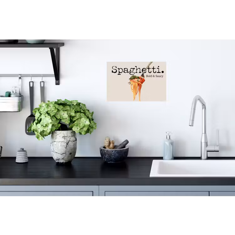 Muursticker - Spaghetti - tomatensaus - Parmezaanse kaas — 2