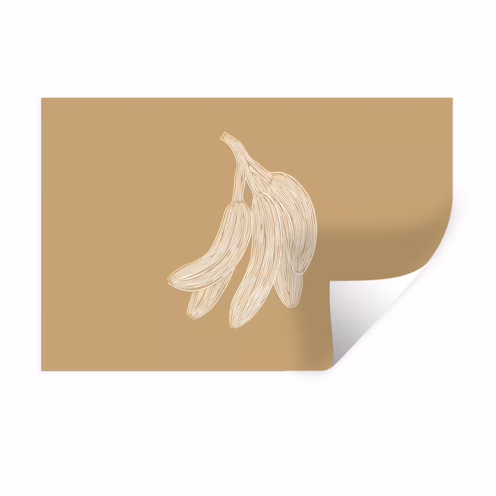 Muursticker - Bananen - Beige - Lijntekening - Minimalistisch — 1