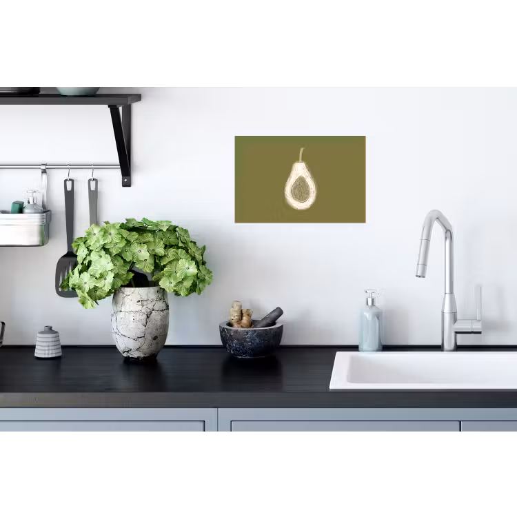 Muursticker - Avocado - Minimalistisch - Illustratie - Groen — 2