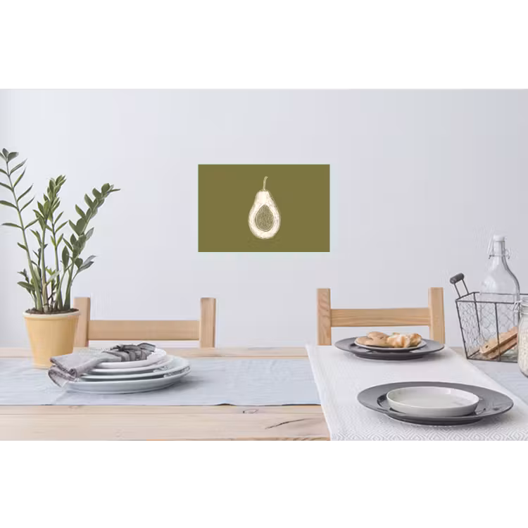 Muursticker - Avocado - Minimalistisch - Illustratie - Groen — 3
