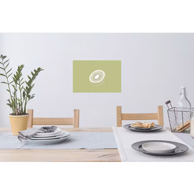 Muursticker - Kiwi - Lijntekening - Minimalistisch - Groen — 3