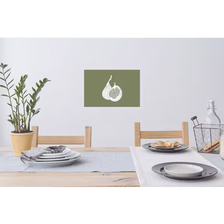 Muursticker - Vijgen - Minimalistisch - Getekend - Mosgroen — 3