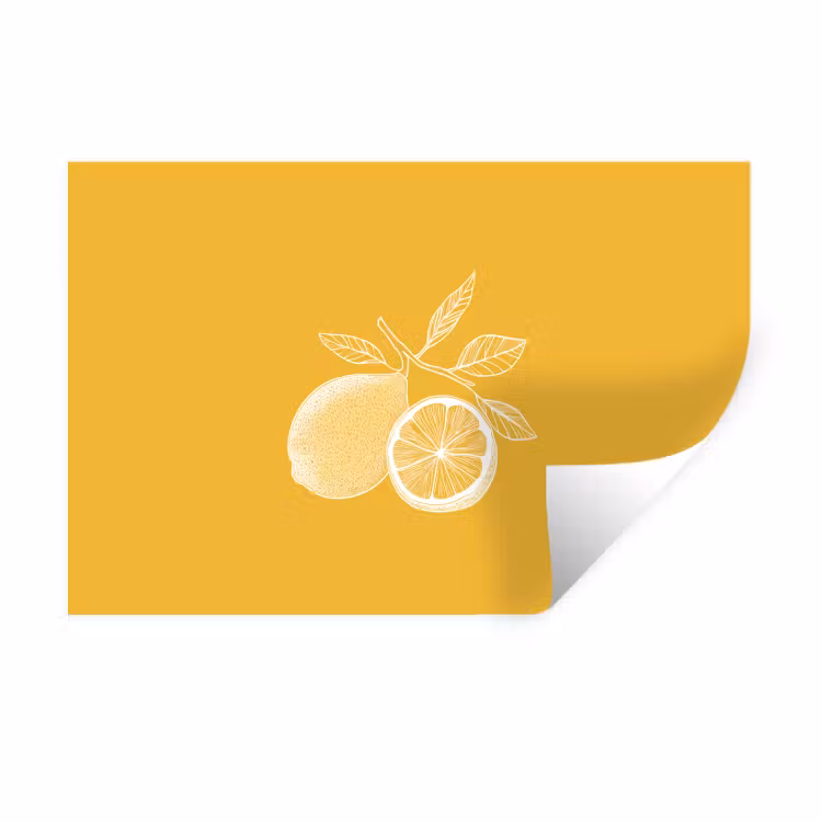 Muursticker - Citroenen - Illustratie - Minimalistisch - Geel — 1