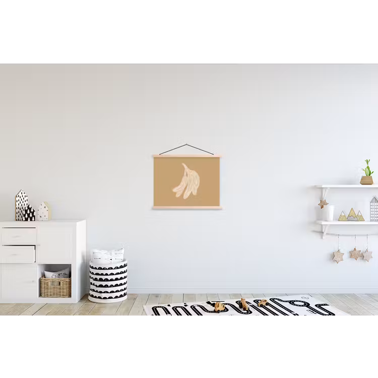 Schoolplaat - Bananen - Beige - Lijntekening - Minimalistisch — 3