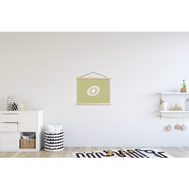 Schoolplaat - Kiwi - Lijntekening - Minimalistisch - Groen — 3