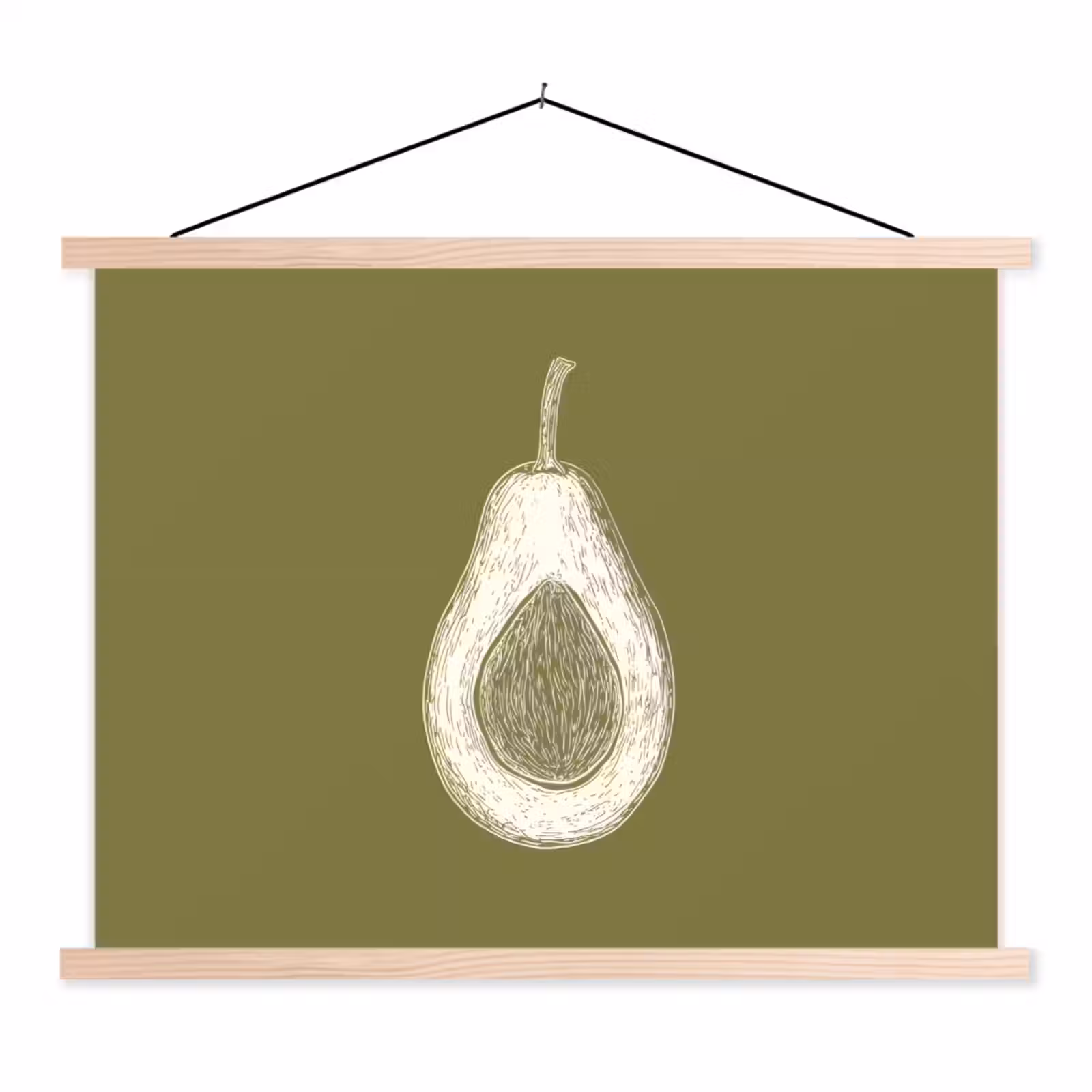 Schoolplaat - Avocado - Minimalistisch - Illustratie - Groen — 1