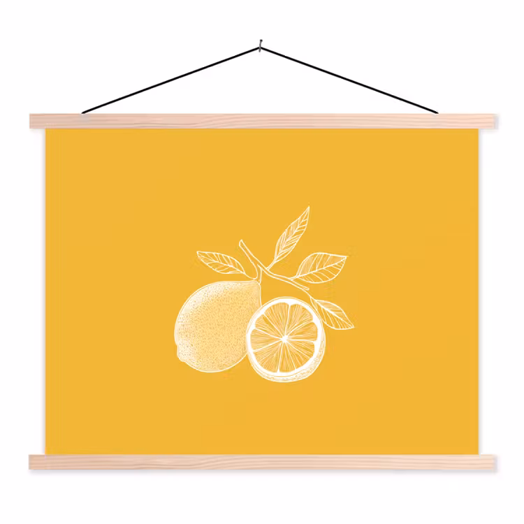 Schoolplaat - Citroenen - Illustratie - Minimalistisch - Geel — 1