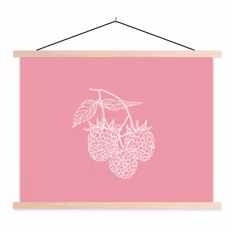 Schoolplaat - Frambozen - Steel - Getekend - Roze — 1
