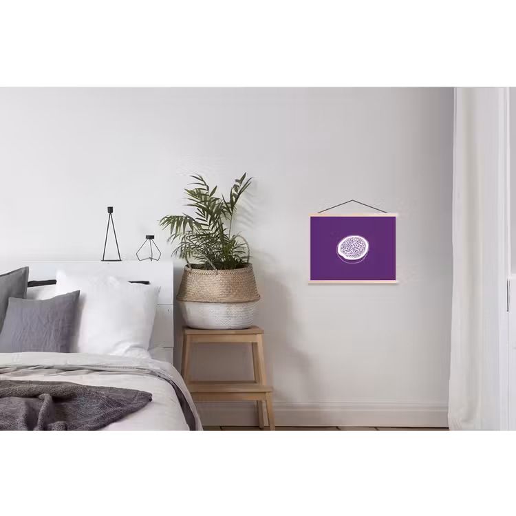 Schoolplaat - Passievrucht - Zaadjes - Paars - Minimalistisch — 2
