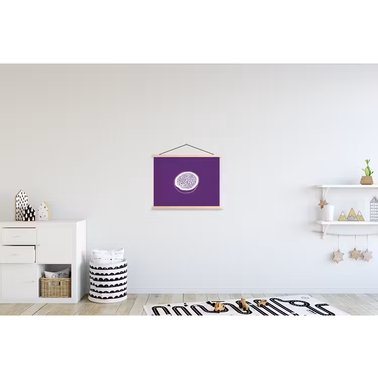 Schoolplaat - Passievrucht - Zaadjes - Paars - Minimalistisch — 3