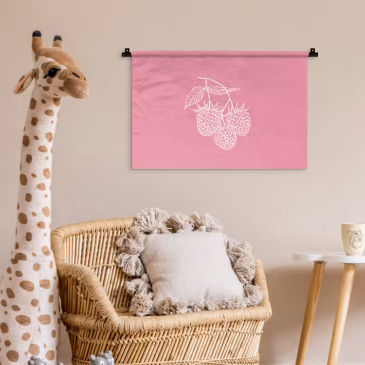 Wandkleed - Frambozen - Steel - Getekend - Roze — 5