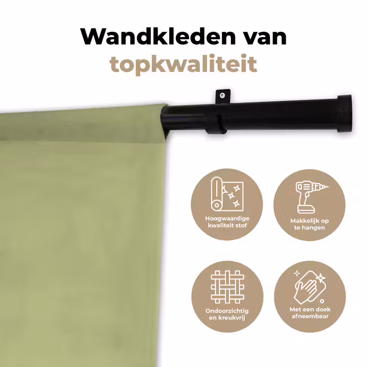 Wandkleed - Kiwi - Lijntekening - Minimalistisch - Groen — 3