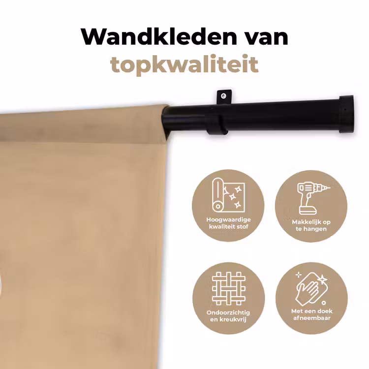 Wandkleed - Perzik - Lijntekening - Pit - Beige — 3