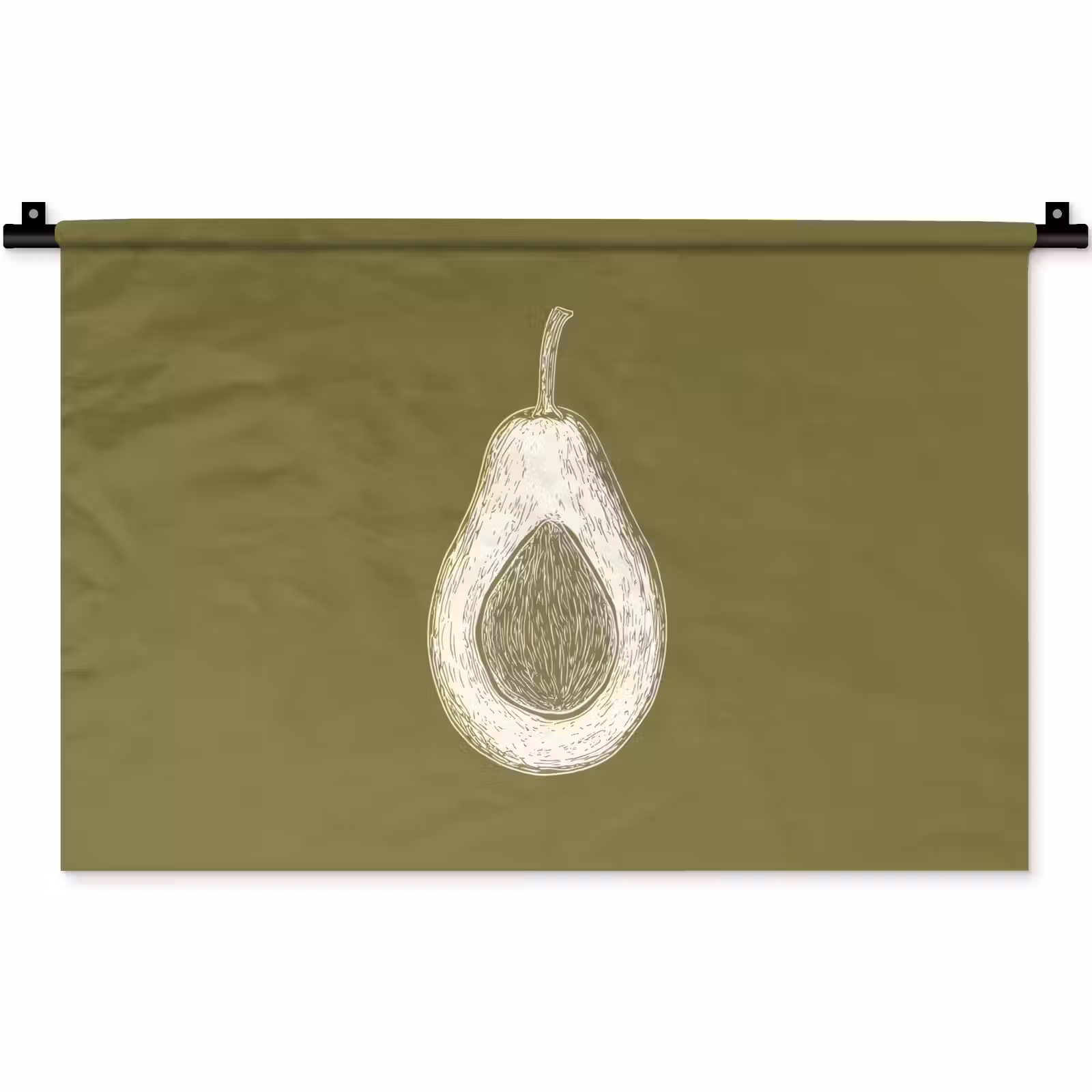 Wandkleed - Avocado - Minimalistisch - Illustratie - Groen — 1