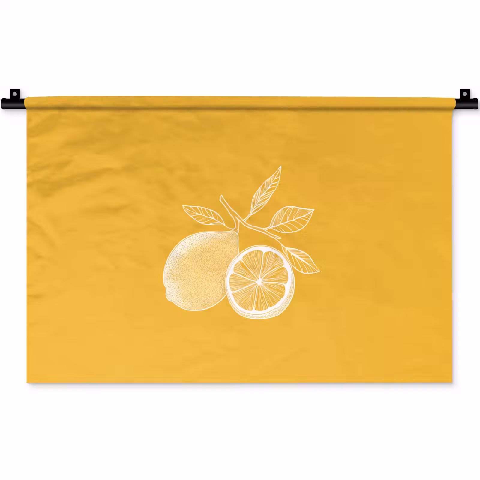 Wandkleed - Citroenen - Illustratie - Minimalistisch - Geel — 1