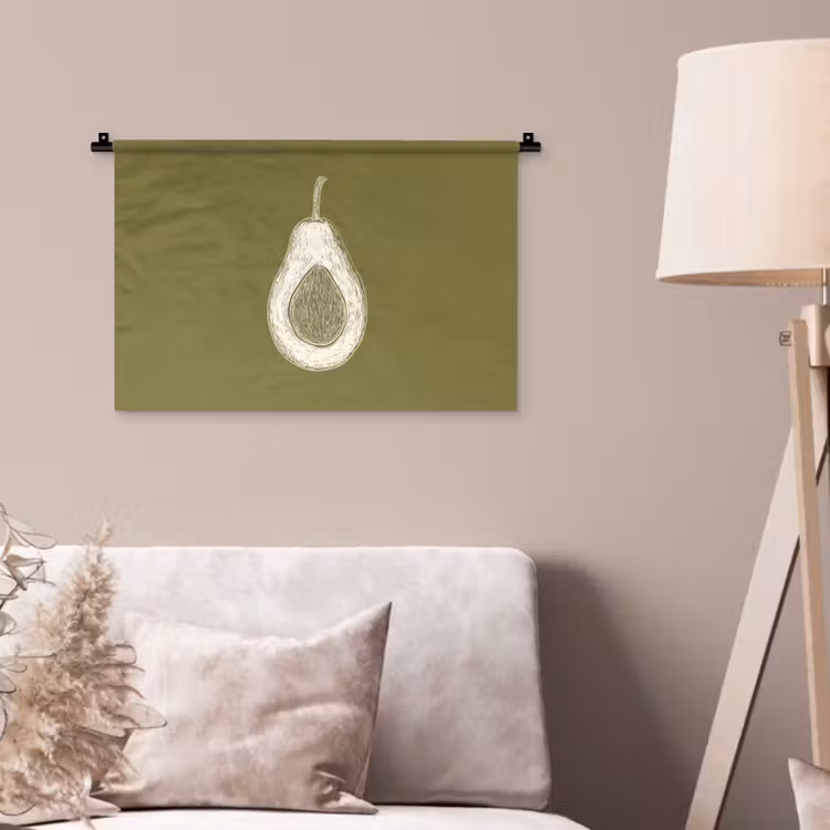 Wandkleed - Avocado - Minimalistisch - Illustratie - Groen — 2