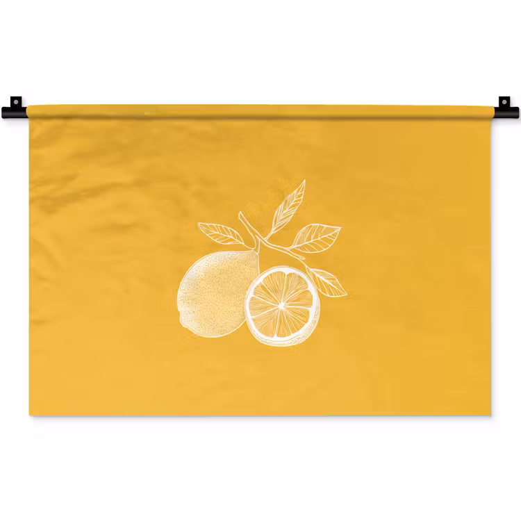 Wandkleed - Citroenen - Illustratie - Minimalistisch - Geel — 1