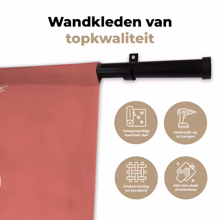Wandkleed - Lijnillustratie - Kersen - Tak - Wit — 3