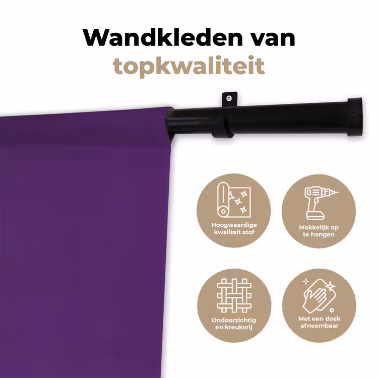 Wandkleed - Passievrucht - Zaadjes - Paars - Minimalistisch — 3