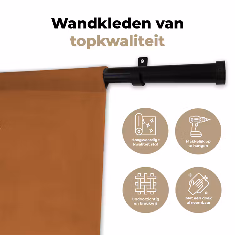 Wandkleed - Sinaasappel - Getekend - Bladeren - Bruin — 3