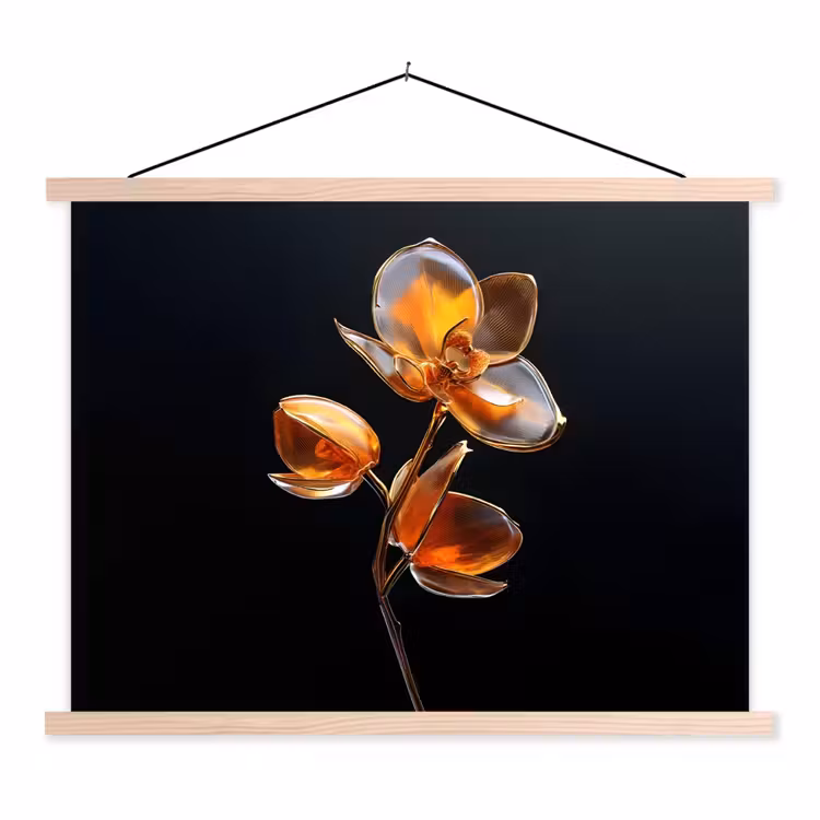 Schoolplaat -  Bloem - Orchidee - Oranje — 1