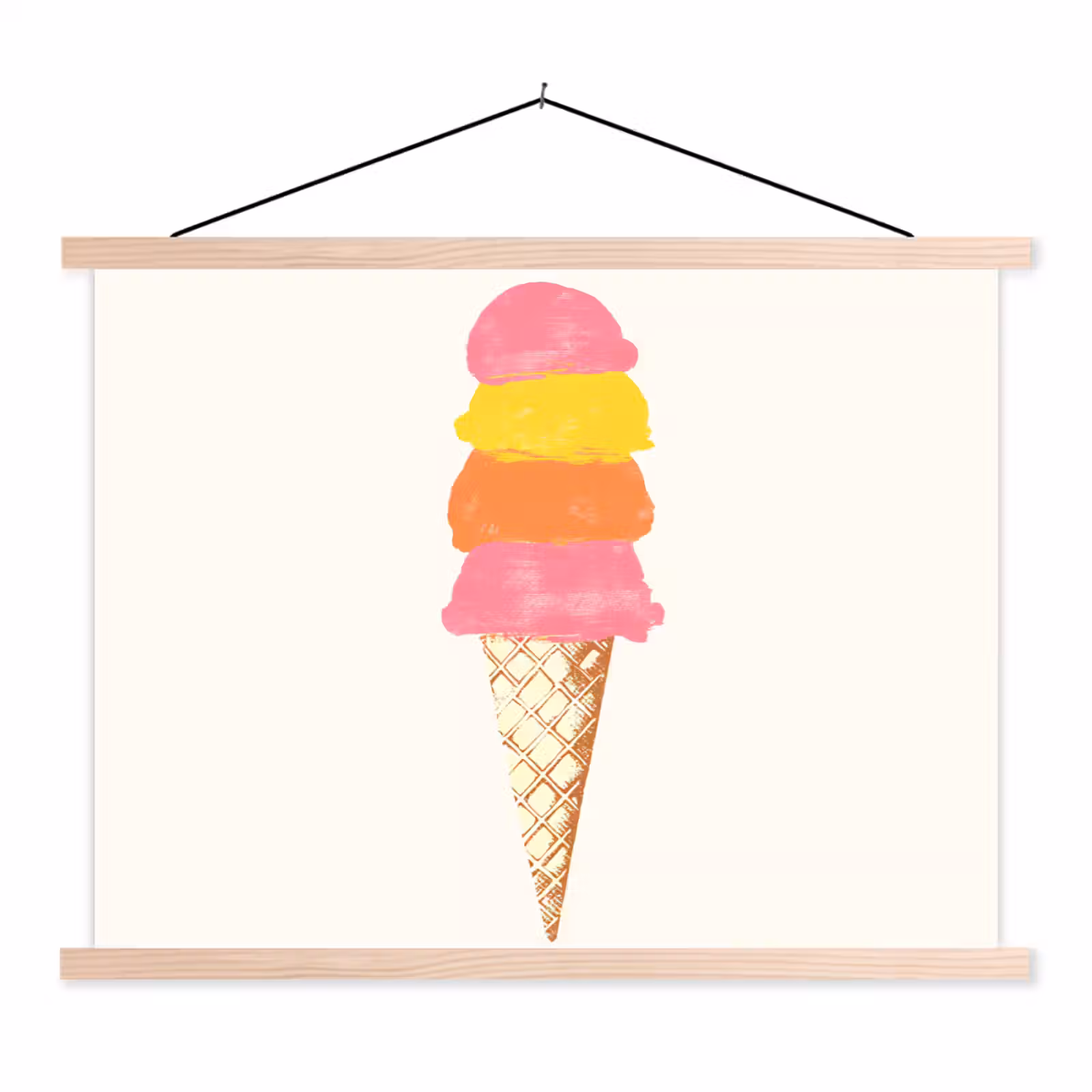 Schoolplaat - Schepijs - Hoorntje - Illustratie - Minimalistisch — 1