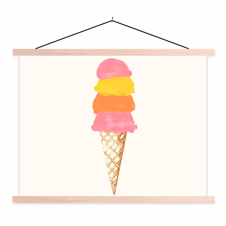 Schoolplaat - Schepijs - Hoorntje - Illustratie - Minimalistisch — 1