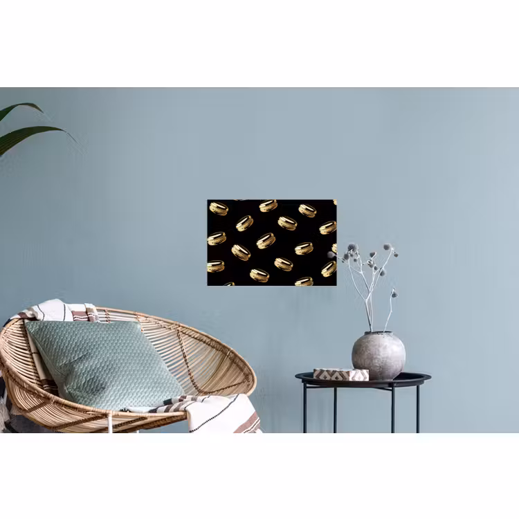 Muursticker - Macarons - Patroon - Goud - Zwart — 4