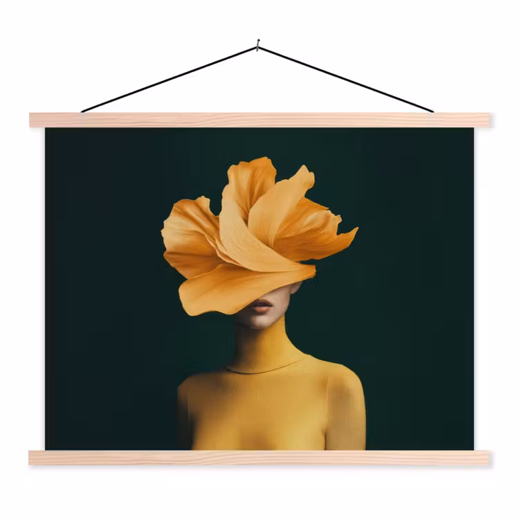 Schoolplaat - Vrouw met Oranje Bloem — 1