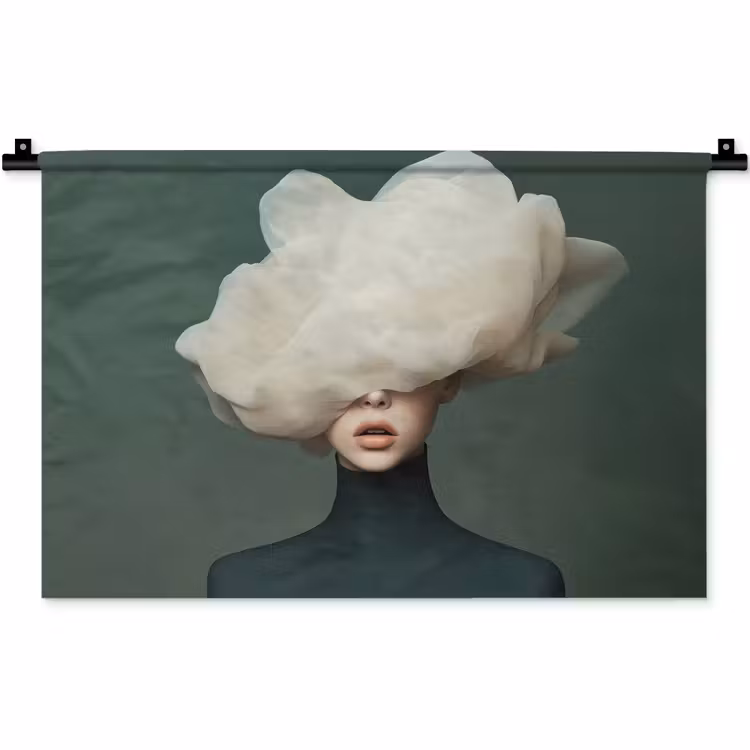 Wandkleed - Hoed - Vrouw - Beige — 1