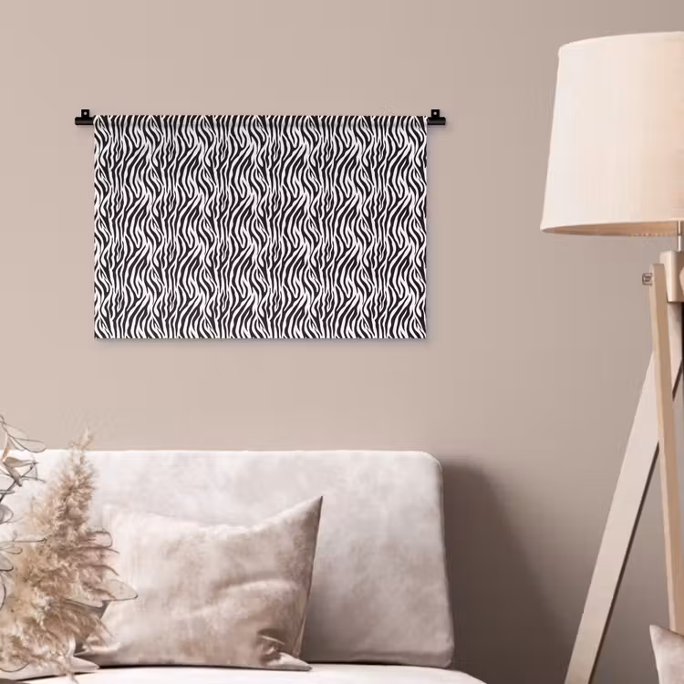 Wandkleed - Zwart - Wit - Zebra - Patroon — 2