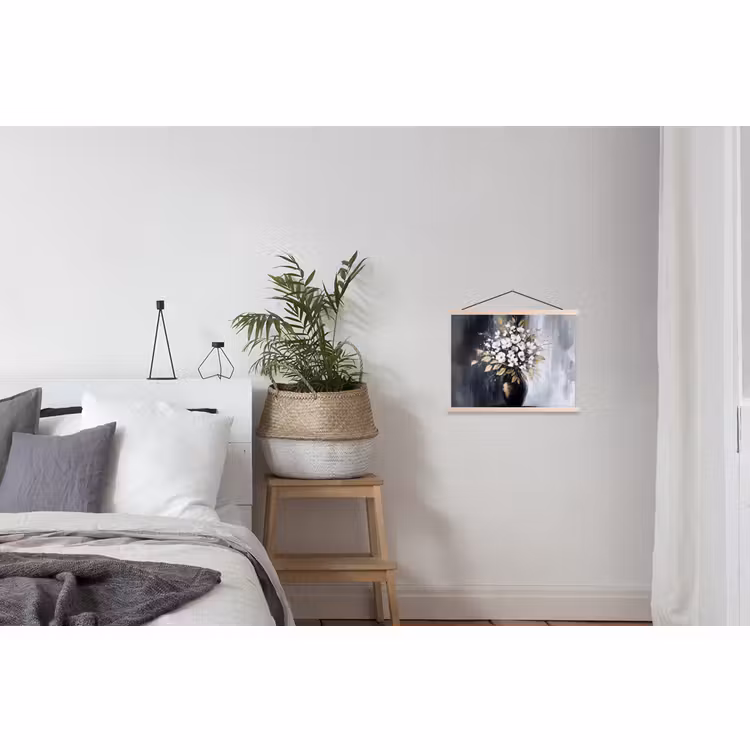 Schoolplaat - Bloemen - Wit - Vaas - Abstract — 2