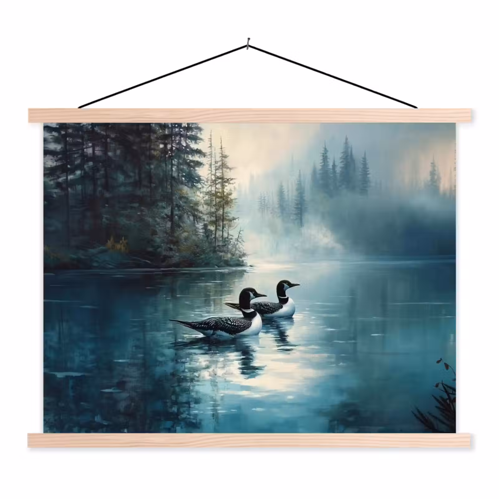 Schoolplaat - Bos - Water - Eenden - Mistig — 1
