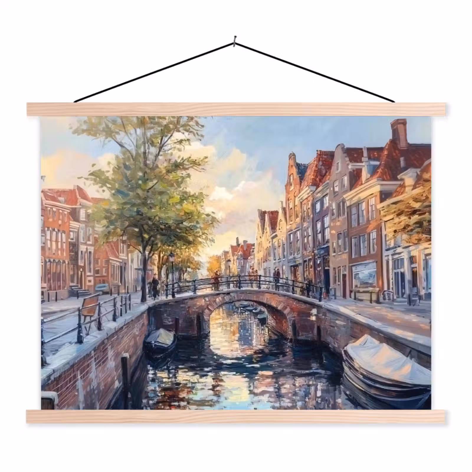 Schoolplaat - Brug - Stad - Huizen - Boot — 1