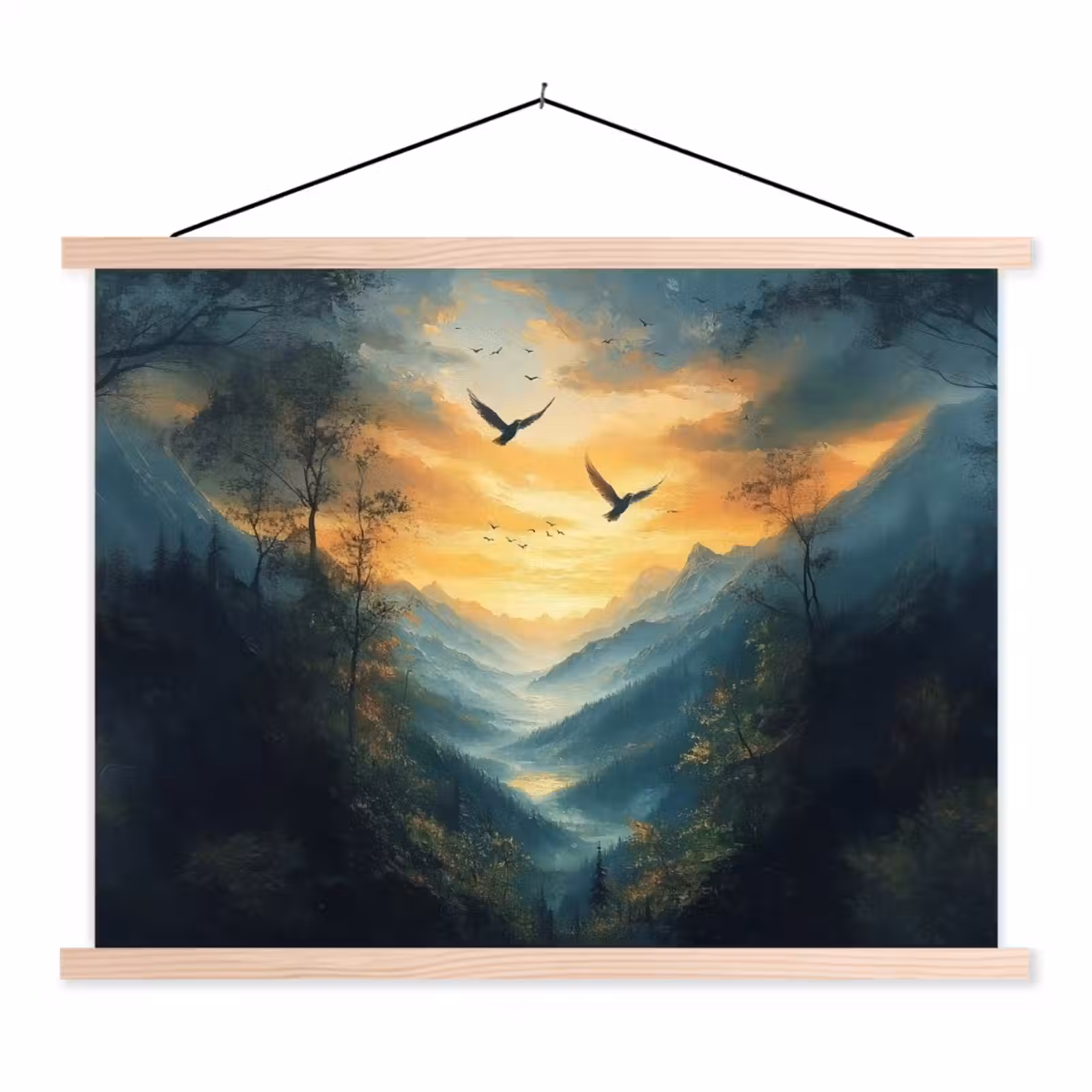 Schoolplaat - Vogels - Zon - Bomen - Groen — 1