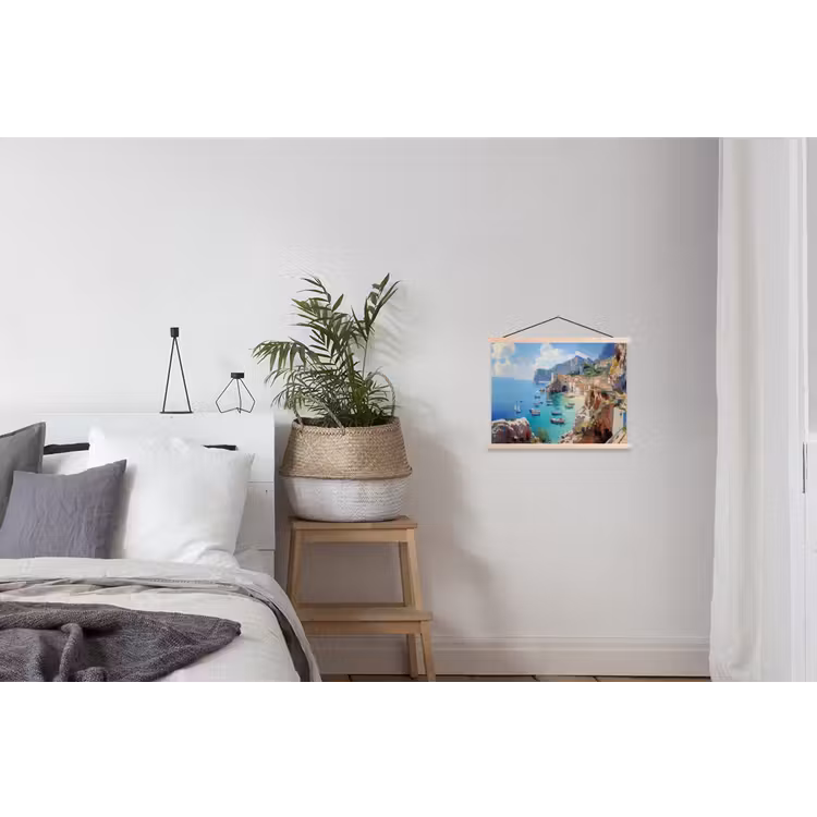 Schoolplaat - Kustdorp - Schilderij - Rotsen - Boten — 2