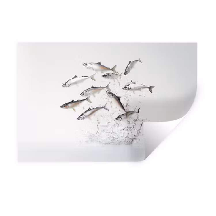 Muursticker - Vissen - Water - Wit — 1