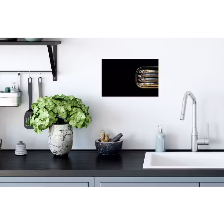 Muursticker - Sardines - Blik - Zwart - Vissen — 2