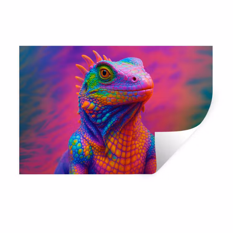 Muursticker - Kameleon - Dieren - Neon - Kleur — 1